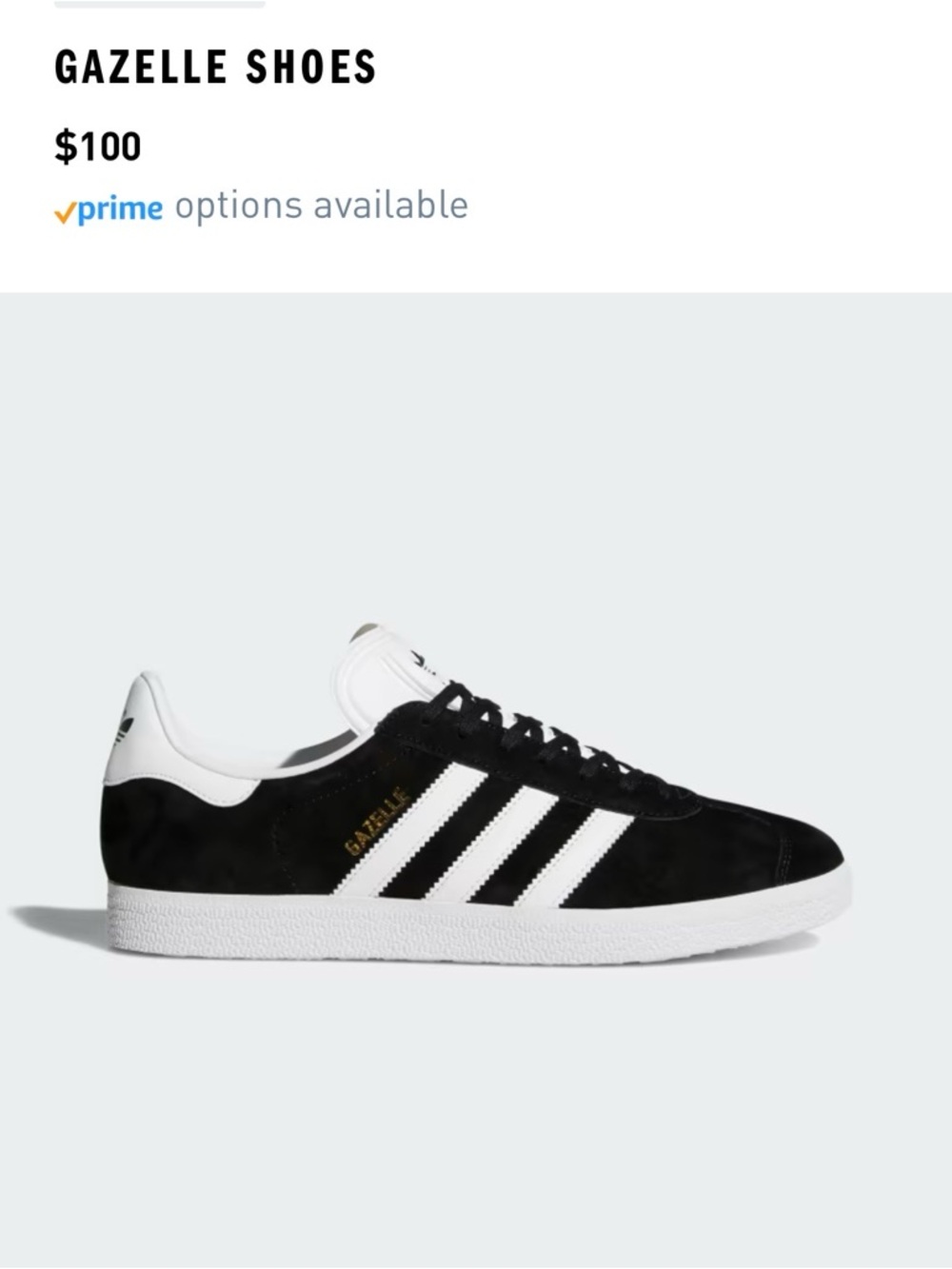 Adidas Gazelle Black & White Suede Sneakers